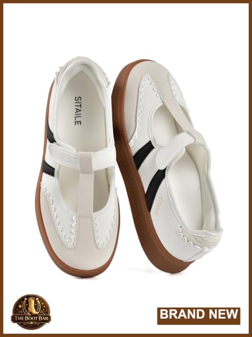 Women's Retro Mary Jane Sneakers Ballet Flats Faux Leather Walking Shoes